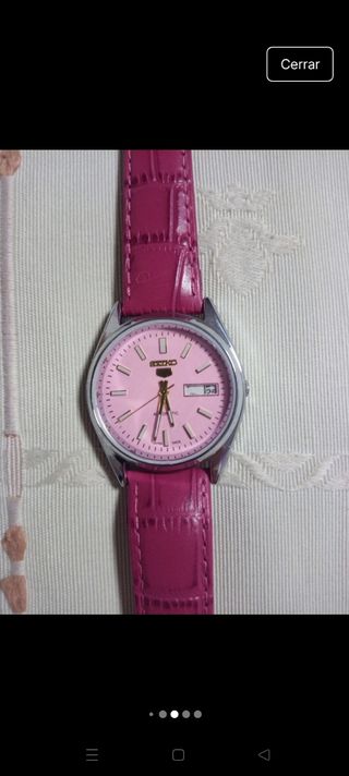 Reloj Seiko Automático Rosa y Plateado