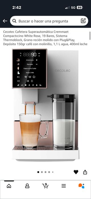 Cafetera Cecotec Cremmaet Compactccino White Rose