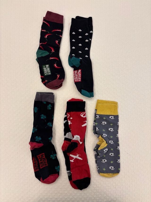 Calzini Burger & Fries Fantasie Varie Taglia 42/44