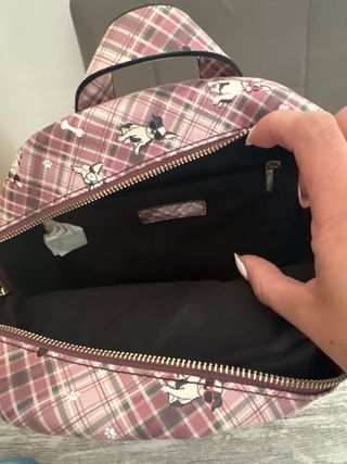 Mochila Parfois perritos cuadros rosa