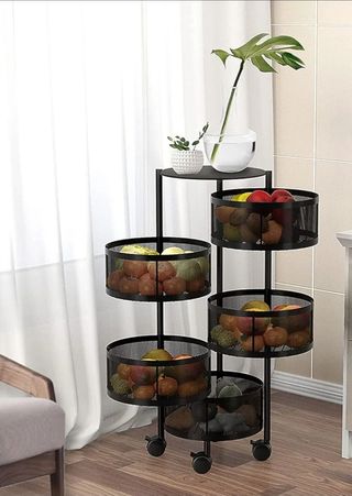 Carrello portaoggetti girevole nero