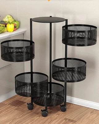 Carrello portaoggetti girevole nero