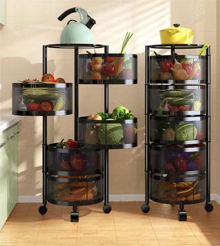 Carrello portaoggetti girevole nero