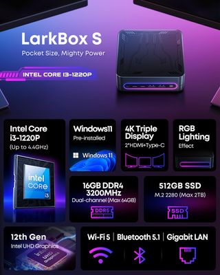 Mini PC Chuwi Larkbox S - i3 16GB RAM 512GB SSD 