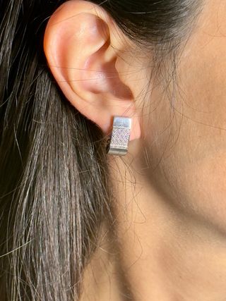 Pendientes Oro Blanco 18k Diamantes