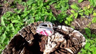 Anillo Ágata Rosa Ajustable Plata
