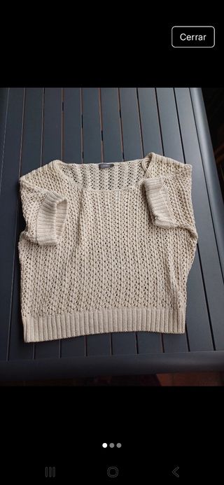 Camiseta de punto beige talla S