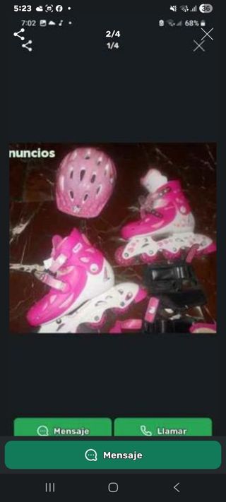 Patines y Casco Hello Kitty Rosado