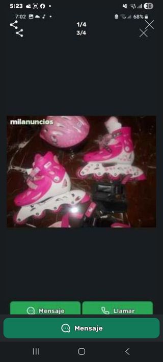 Patines y Casco Hello Kitty Rosado