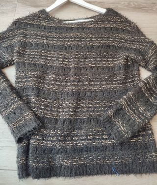 Jersey pelo marrón y dorado mujer