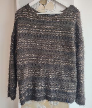 Jersey pelo marrón y dorado mujer