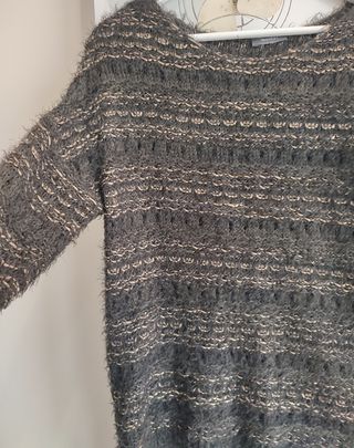 Jersey pelo marrón y dorado mujer