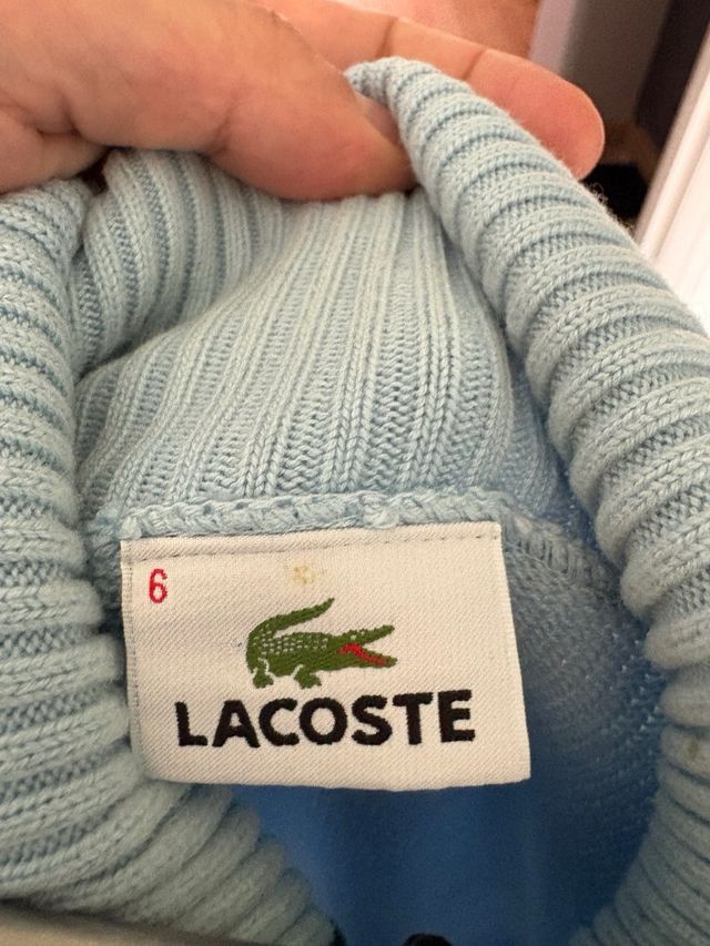 Jersey Lacoste cuello vuelto azul Talla 6