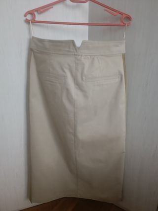 Falda midi Zara beige/camel bolsillos cargo Talla 
