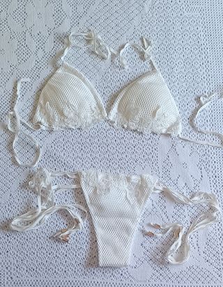 Bikini blanco con encaje