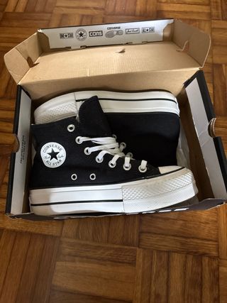 Converse plataforma negras talla 35