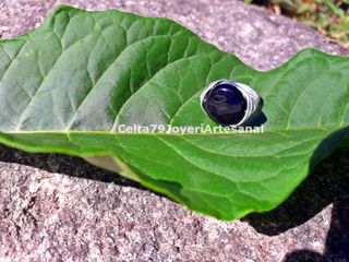 Anillo Ónix Natural Artesanal Talla 15