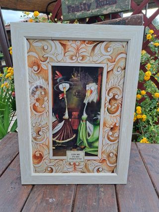 Quadro shabby decorativo con cornice in legno