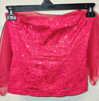 Top de mujer rosa con lentejuelas