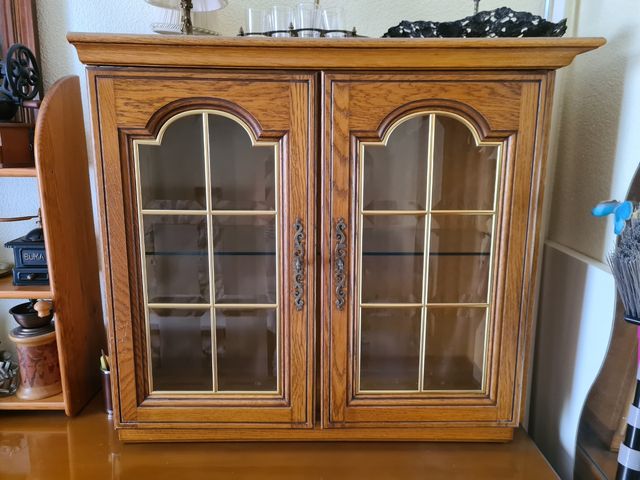 Vitrina de madera y cristal para colgar