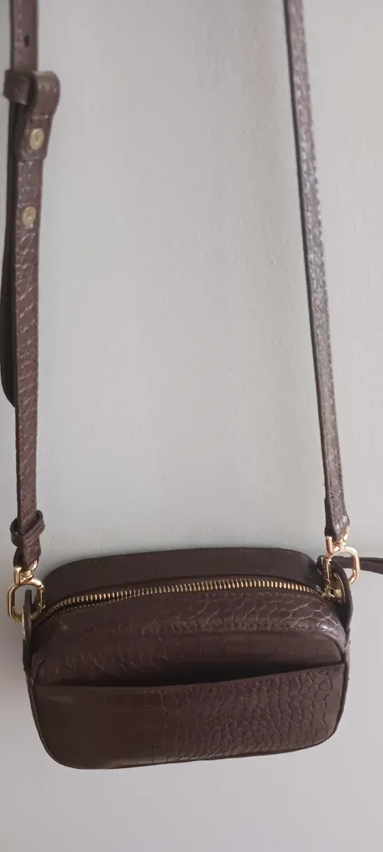 Bolso bandolera marrón piel