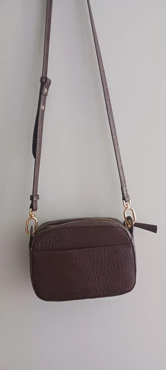 Bolso bandolera marrón piel