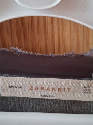 Chaqueta Zara Knit Gris Talla M