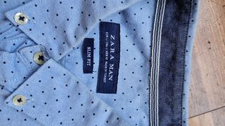 Camisa comoda Azul Manga Corta