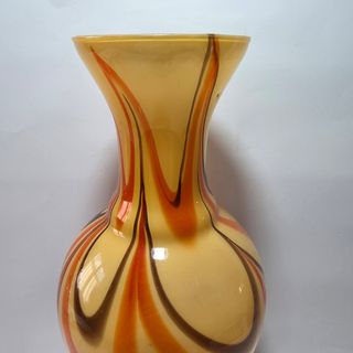 Vaso in vetro Murano sfumature arancio