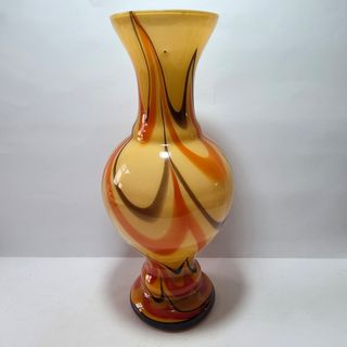 Vaso in vetro Murano sfumature arancio