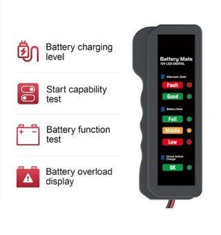 Comprobador de Bateria y Alternador Coche y Moto