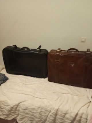 2 Maletas de Cuero Grandes para viajes.. Vintage..