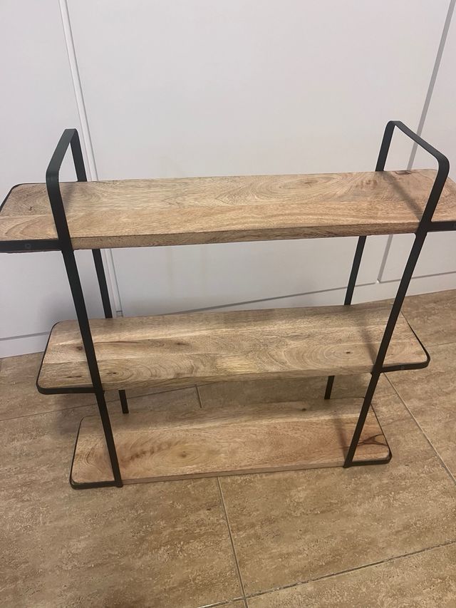 Estantería madera y metal 3 niveles