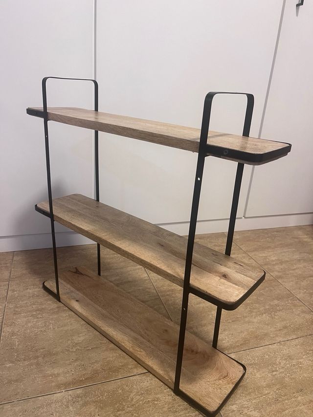 Estantería madera y metal 3 niveles