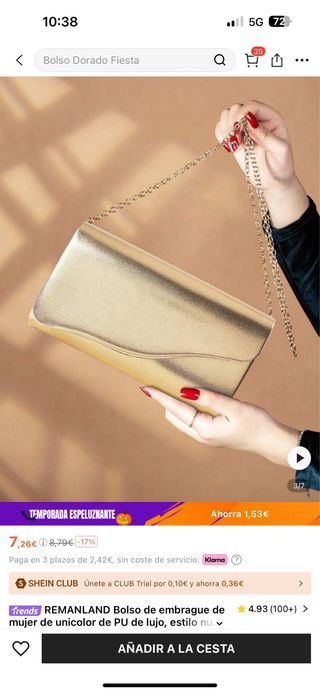 Sandalias doradas + bolso fiesta dorado