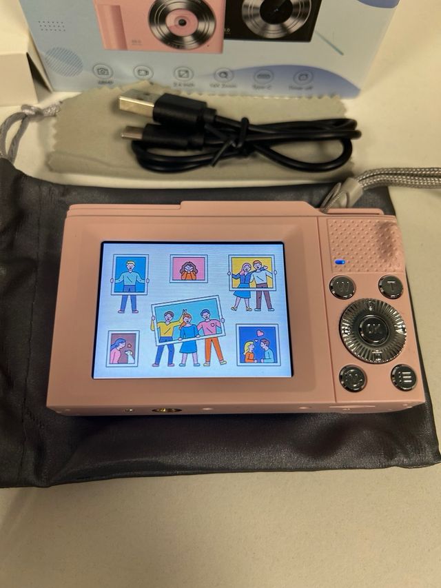 Cámara Digital Rosa 48MP 1080P