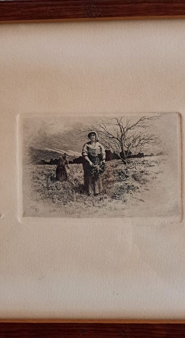 Incisione di T. Campuzano e Aguirre - «Contadini»