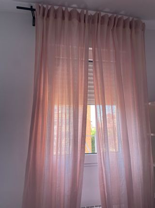 Cortinas NUEVAS visillo rosa IKEA