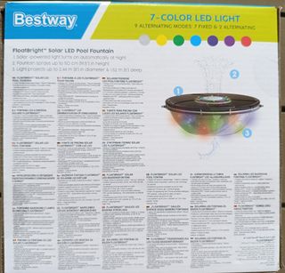 Sorgente solare a LED per piscina con luce.