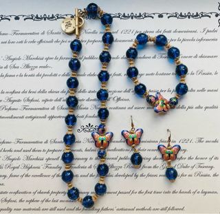 Parure Murano venezia farfalle smalto