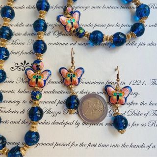 Parure Murano venezia farfalle smalto