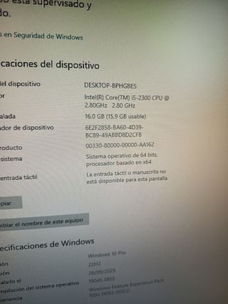 Ordenador Medion i5 16GB RAM