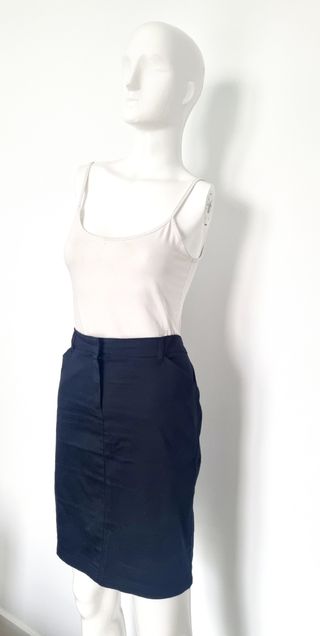 Falda Mango Midi Talla 38 Negra