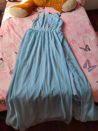 Vestido largo azul para eventos