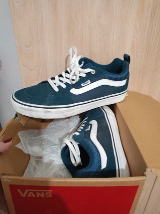 Deportivas Vans Unisex Azul y Blanco