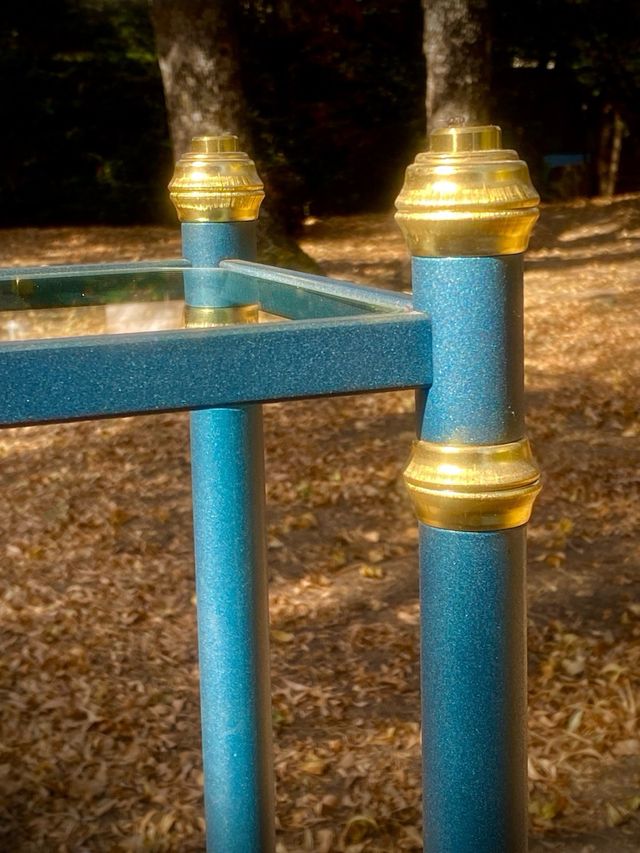 Set 5 Muebles Auxiliares en metal y cristal