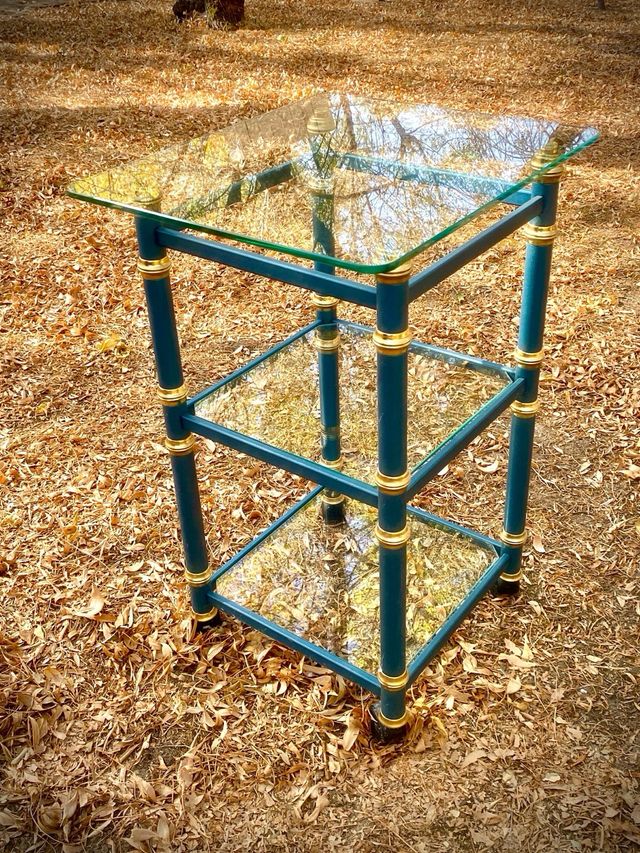 Set 5 Muebles Auxiliares en metal y cristal