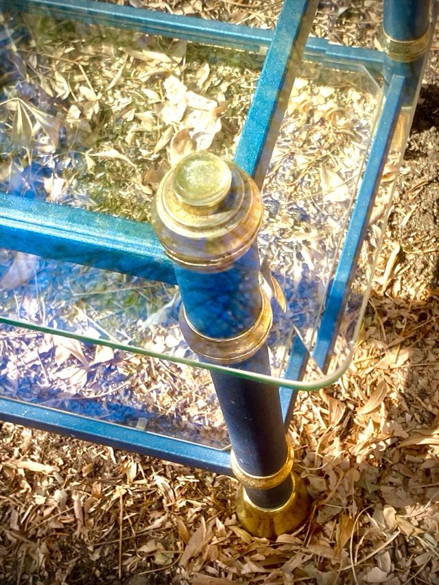 Set 5 Muebles Auxiliares en metal y cristal