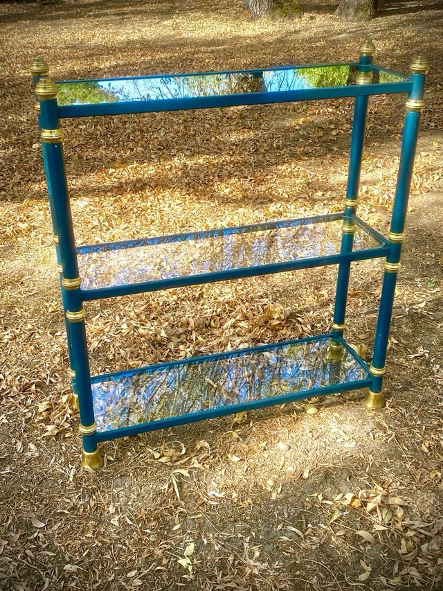 Set 5 Muebles Auxiliares en metal y cristal