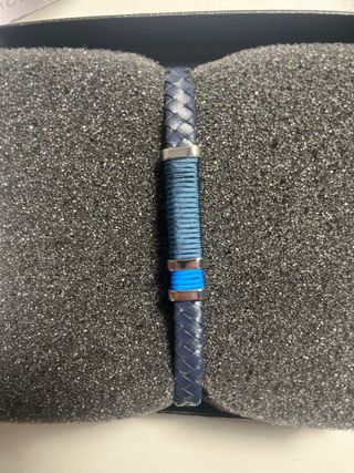 Pulsera Viceroy Hombre Cuero Trenzado Azul